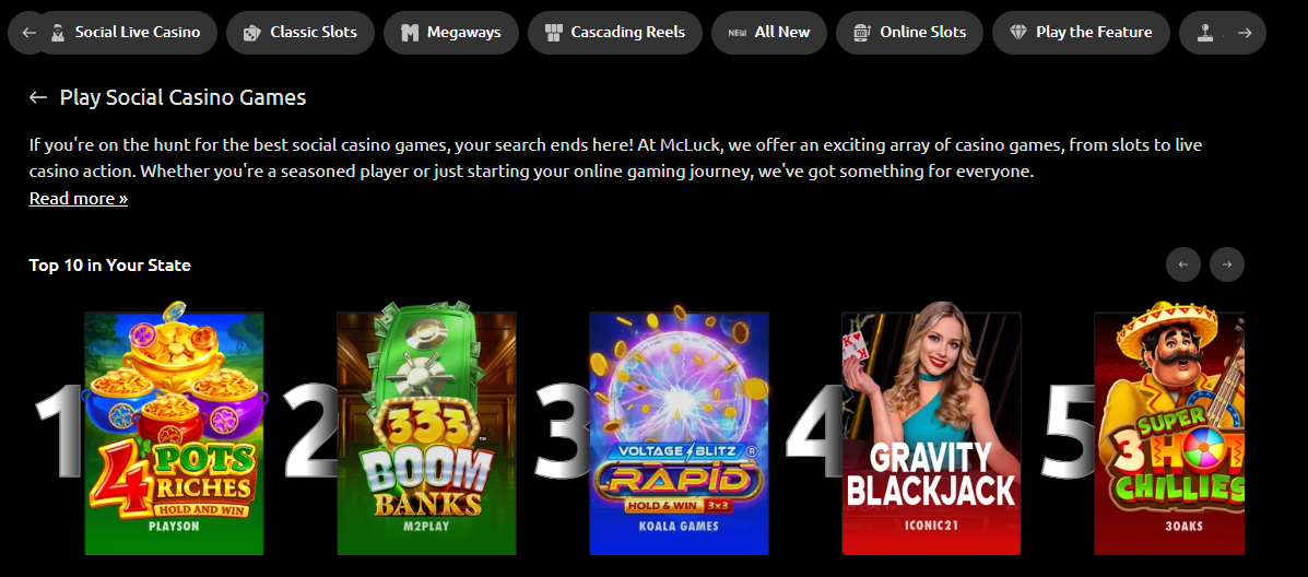 McLuck social features